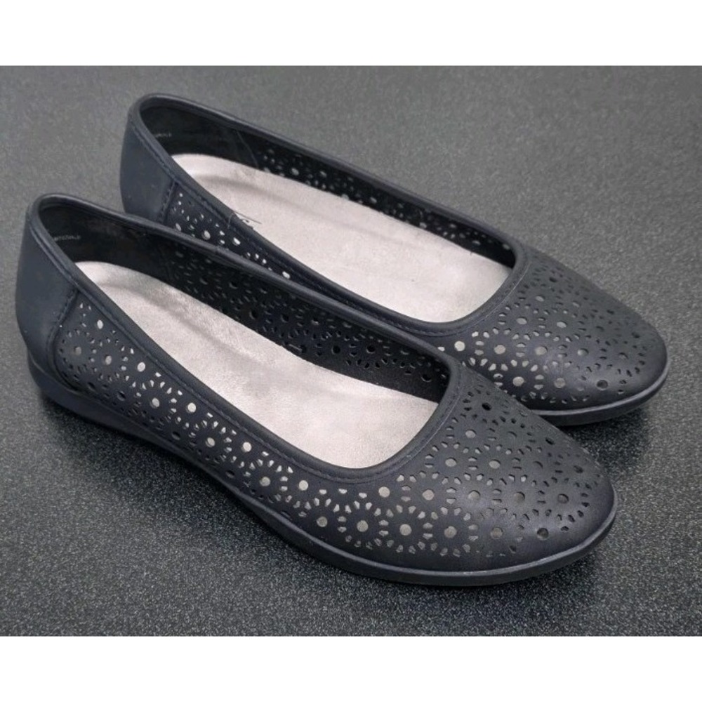 Cliffs By White Mountain Women Cindy Ballet Flat 10M Slip On Casual Office Black